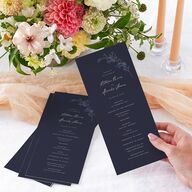 Romantic Branches Wedding Programs Navy Signature