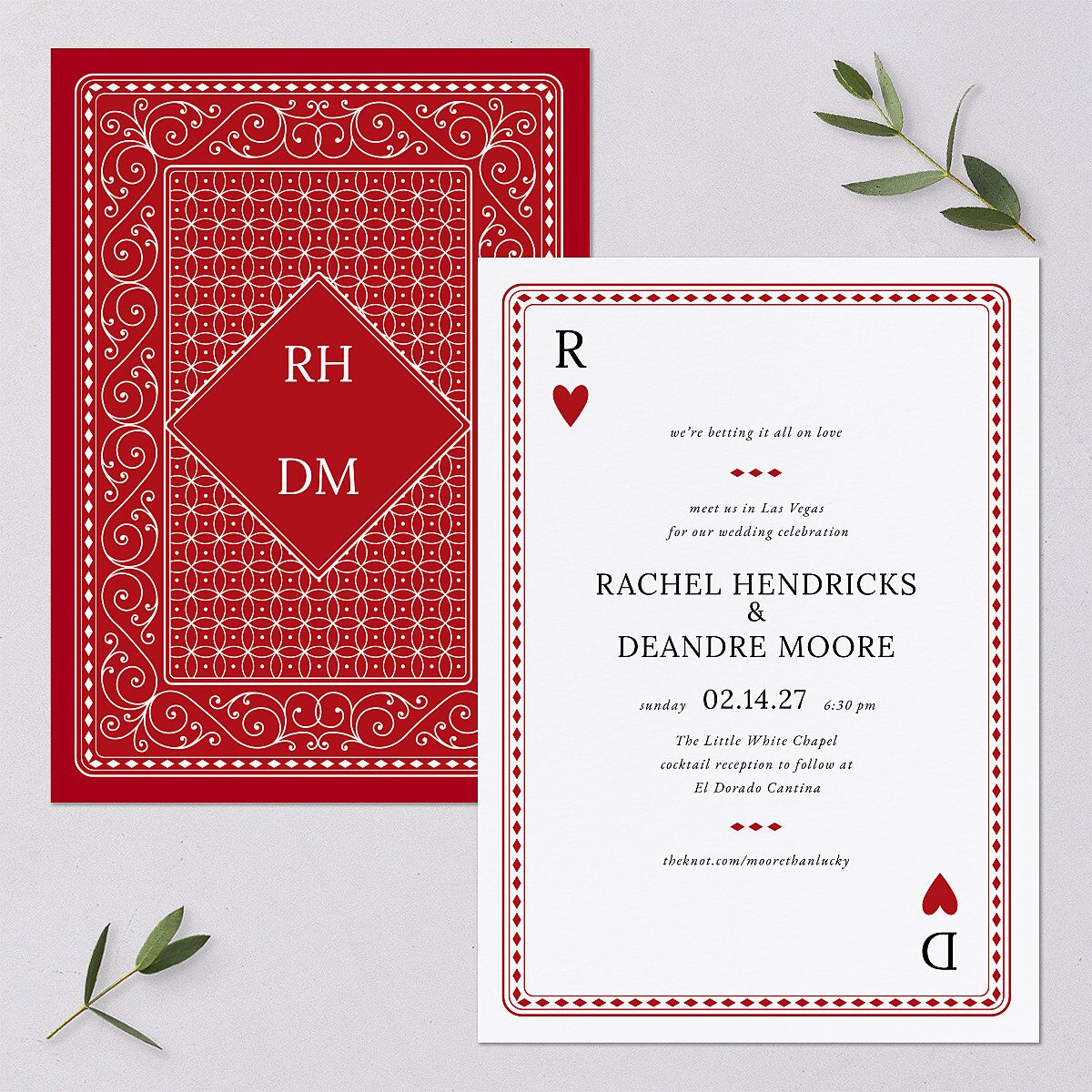 Las Vegas Playing Card Wedding Invitations — view 1