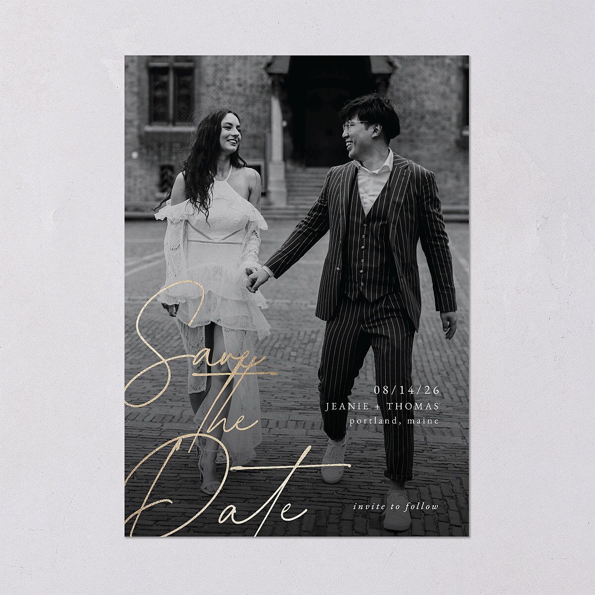 Gilded Corner Save The Date Cards — view 2