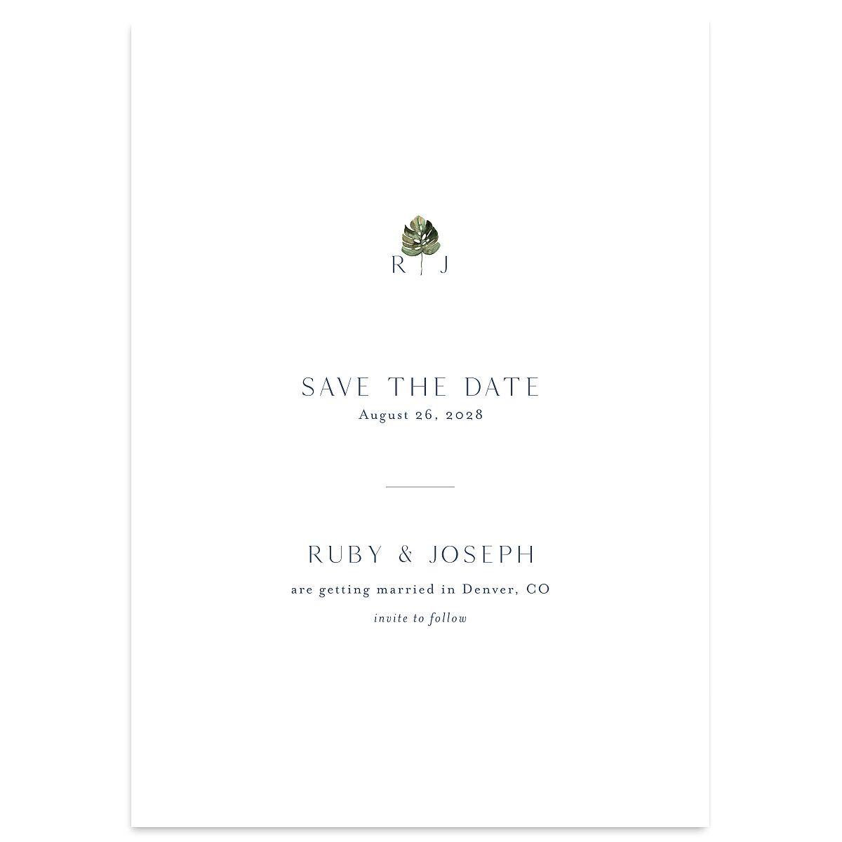 Dainty Monogram Save the Date Cards