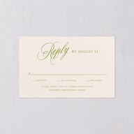 We're Getting Married All-in-One Wedding Invitations Deep Olive Signature Light Both Recipient and Return Addresses