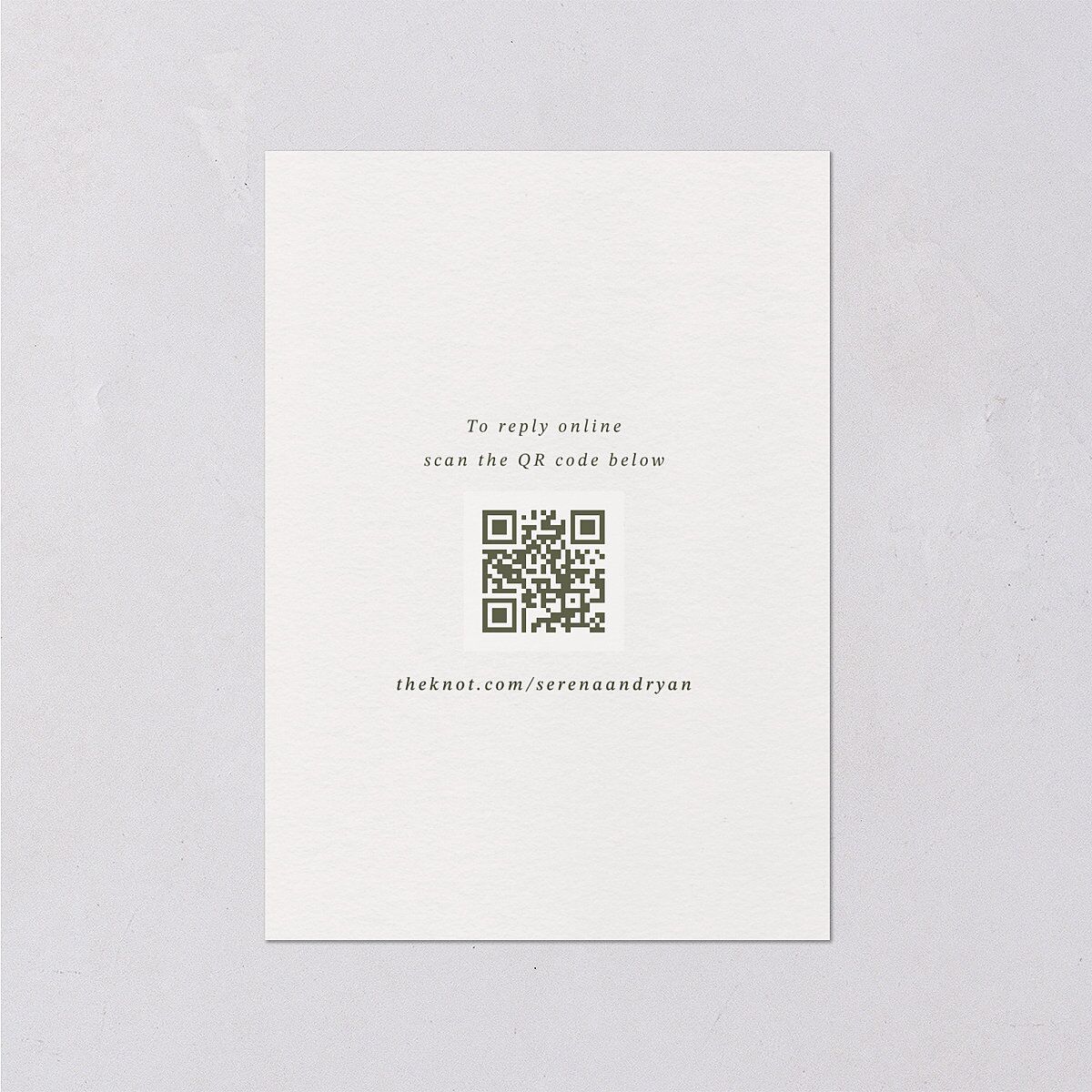 Elegant Garland Crest Wedding Response Cards Dark Camo Signature Standard