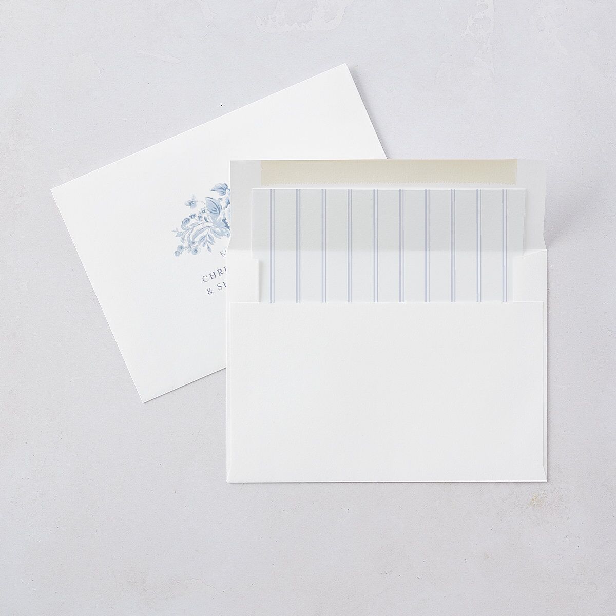 Vintage French Floral Toile Wedding Invitations Dusty Blue Signature Blank No Standard