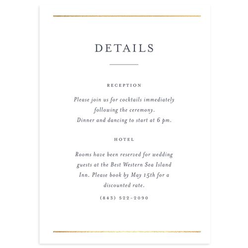 Southern Oak Tree Foil Wedding Enclosure Cards Gold Midnight Navy Signature