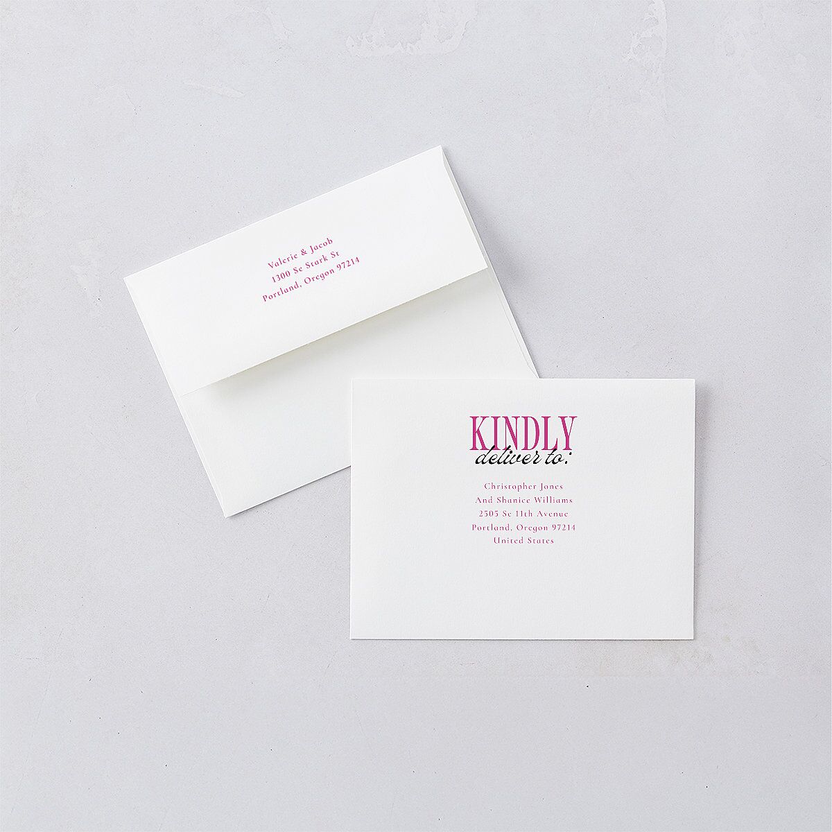 Wavy Frame Photo Thank You Card Envelopes White Mulberry Both Recipient and Return Addresses Signature Standard