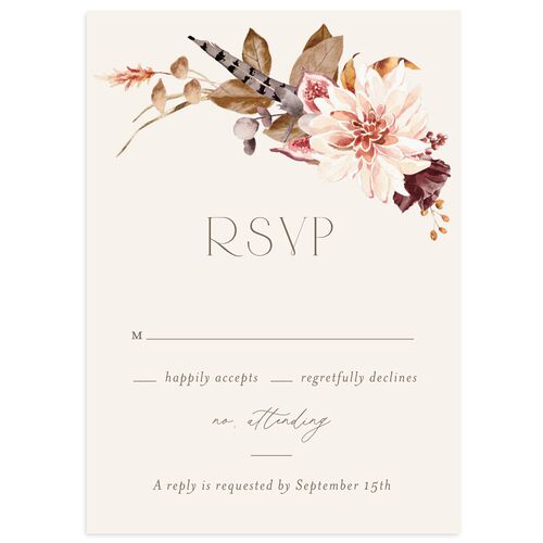 Eclectic Adornment Wedding Response Cards Marigold Signature Standard