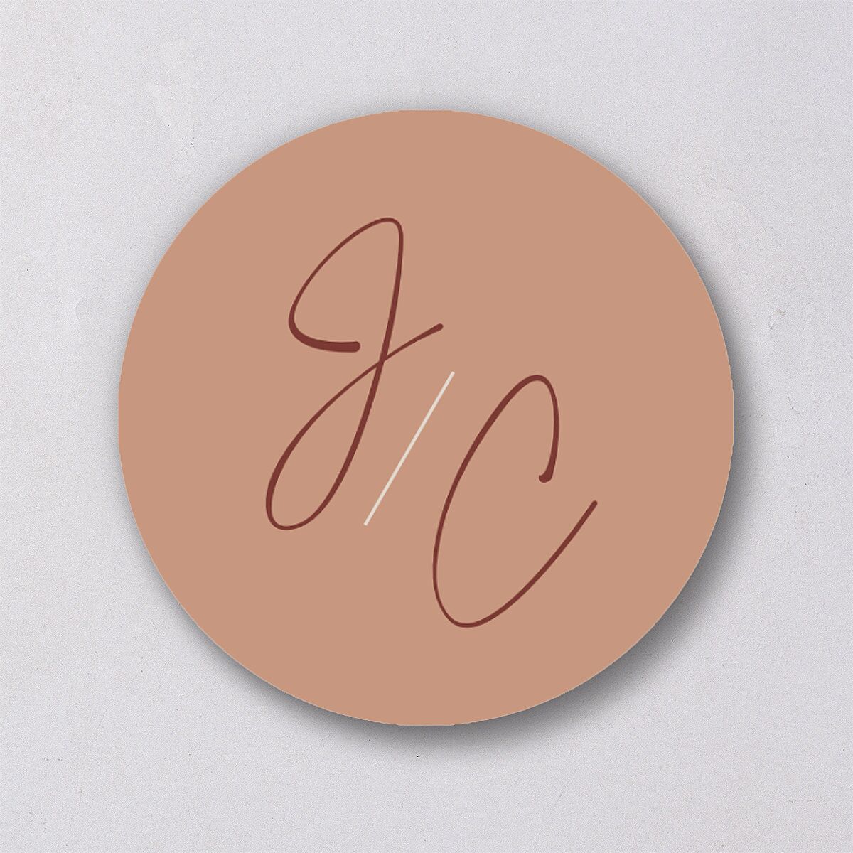 Simple Script Wedding Stickers Vintage Pink Circle