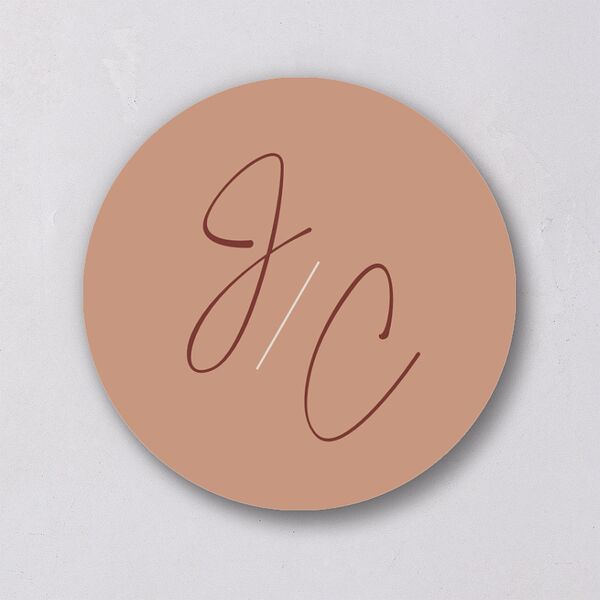 Simple Script Wedding Stickers Vintage Pink Circle