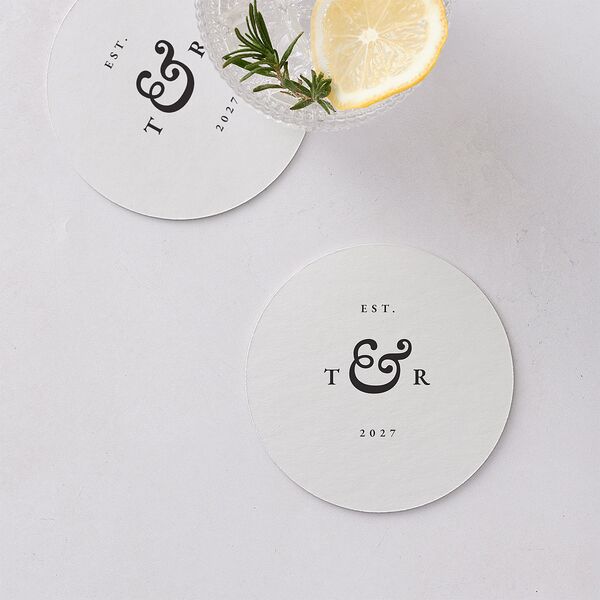 Newspaper Coasters Pure White Cardboard Circle