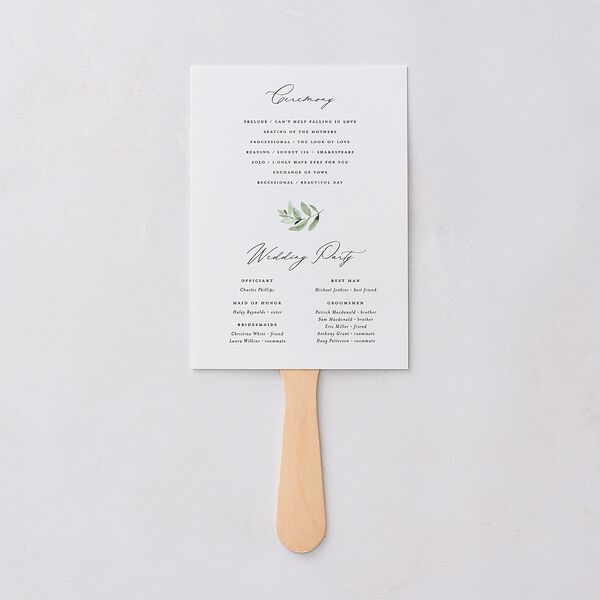 Gorgeous Greenery Fan Programs Pure White Signature Standard