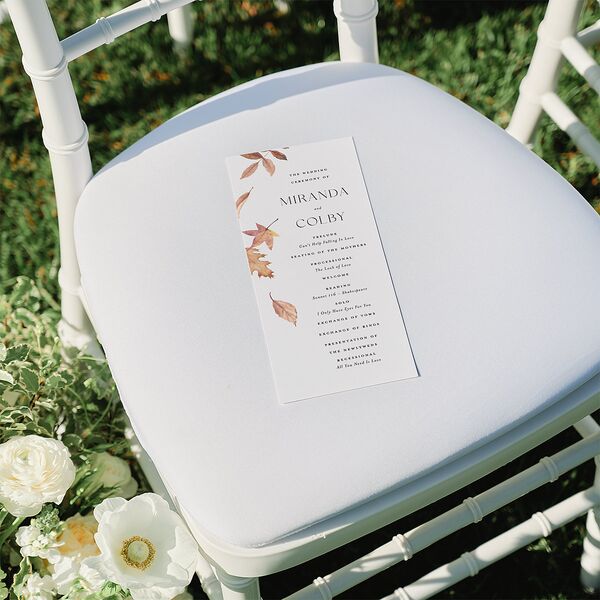 Falling Leaves Wedding Programs Chestnut Signature