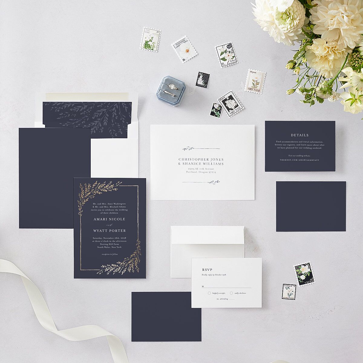 Exquisite Branches Wedding Invitations — view 5