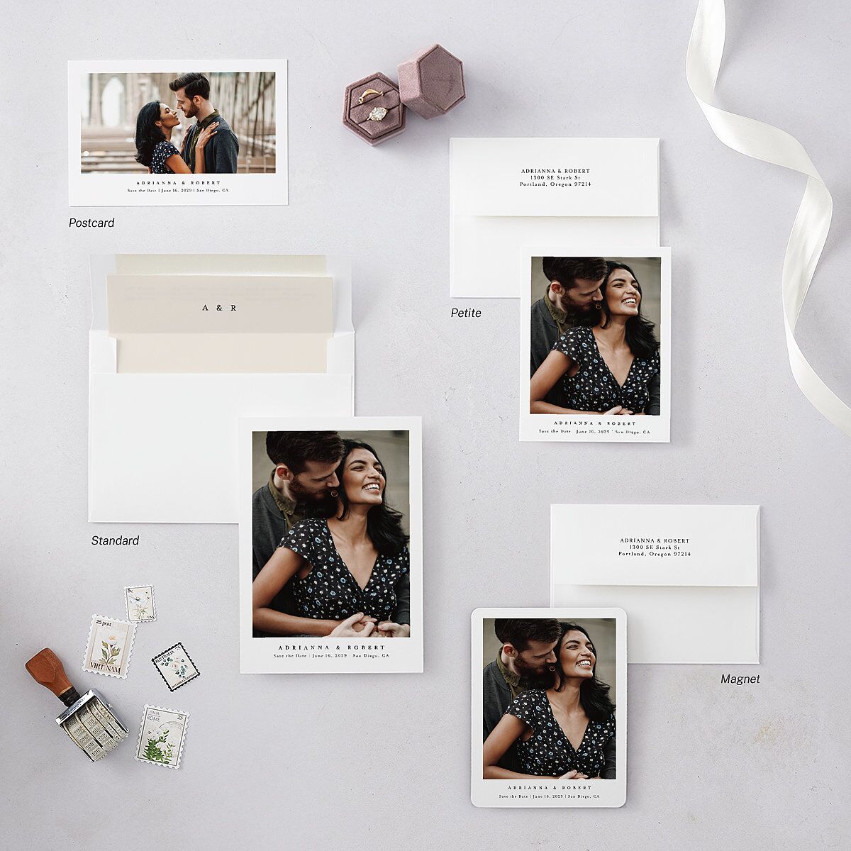 Simple Photo Save The Date Magnets Pure White Magnet Paper