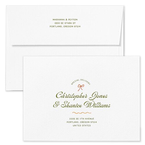 Whimsical Drawn Flowers Wedding Invitation Envelopes Blue Thyme Return Address Standard Signature