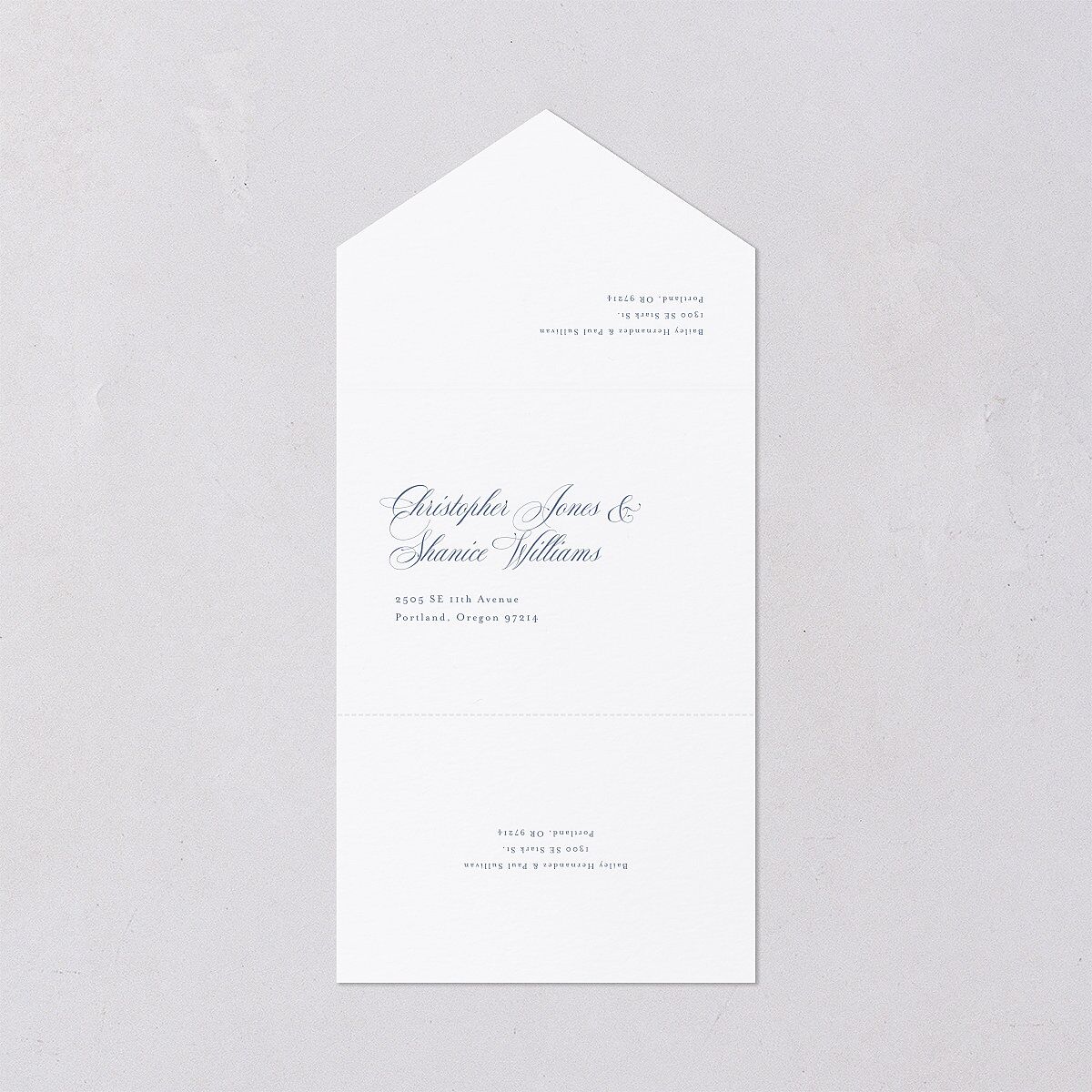 Eternal Love All-in-One Wedding Invitations Cruise Signature Light Both Recipient and Return Addresses