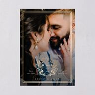 Rustic Kingdom Save the Date Cards Gold Dark Green Signature smooth Blank No