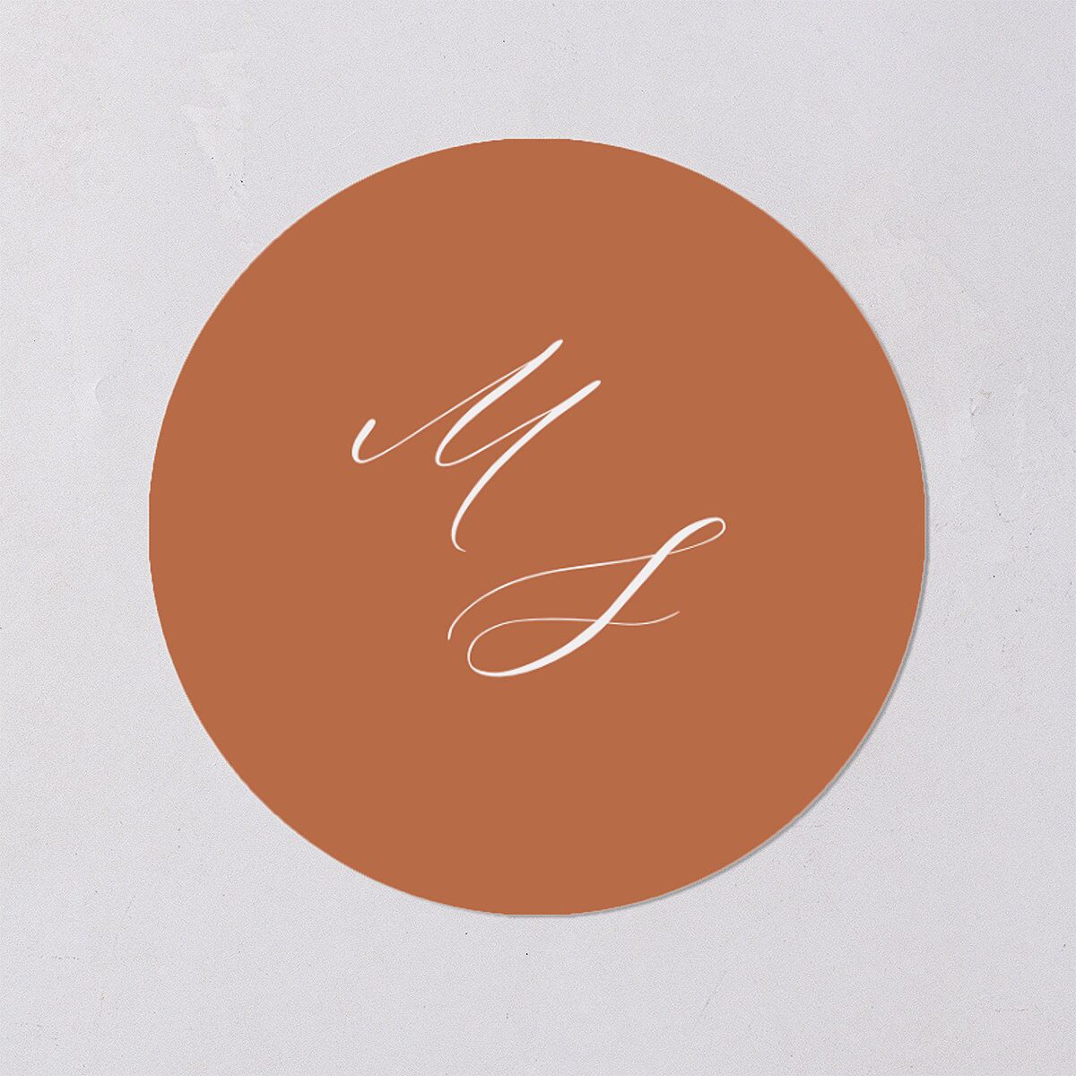 Western Floral Wedding Stickers Terracotta Circle