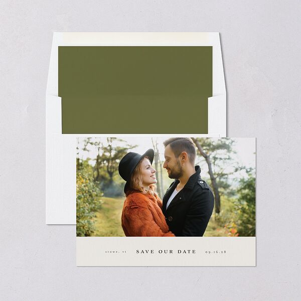 Enchanted Forest Save the Date Cards Dark Camo Signature smooth Blank No Standard