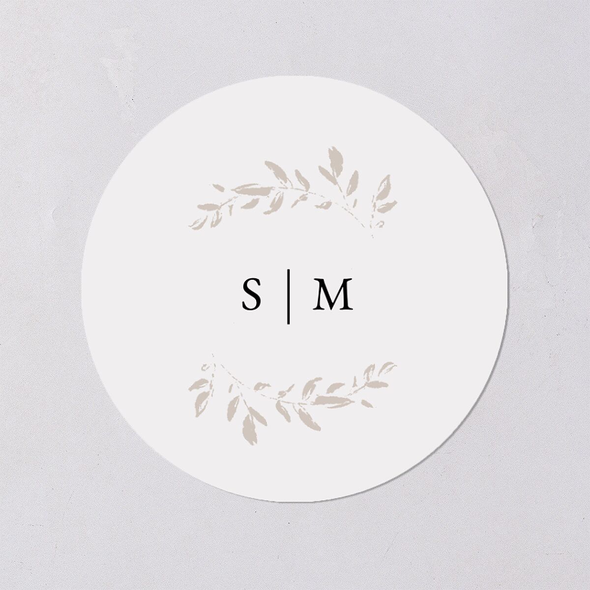 Delicate Frame Wedding Stickers Pure White Circle