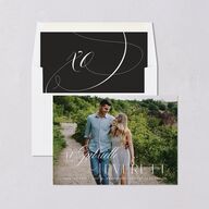 Opposites Attract Save The Date Cards Licorice Signature smooth Blank No
