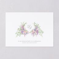 Formal Wisteria Garden Crest Save the Date Cards by Bridgerton Purple Haze Signature smooth Blank No Standard