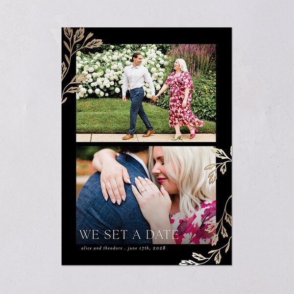 Arboretum Archway Save the Date Cards Gold Licorice Signature smooth Blank No