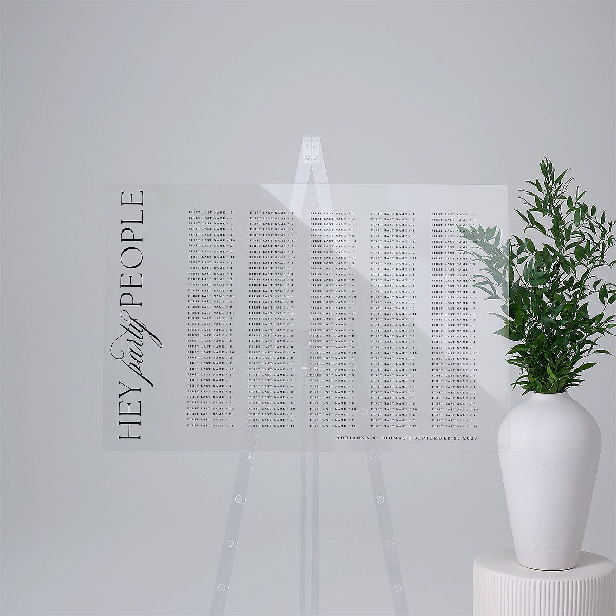 Classic Capture Acrylic Seating Chart Large Midnight Standard Acrylic L Seating