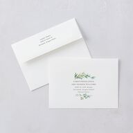 Leafy Monogram Hoop Save the Date Cards Pure White Signature smooth Blank No