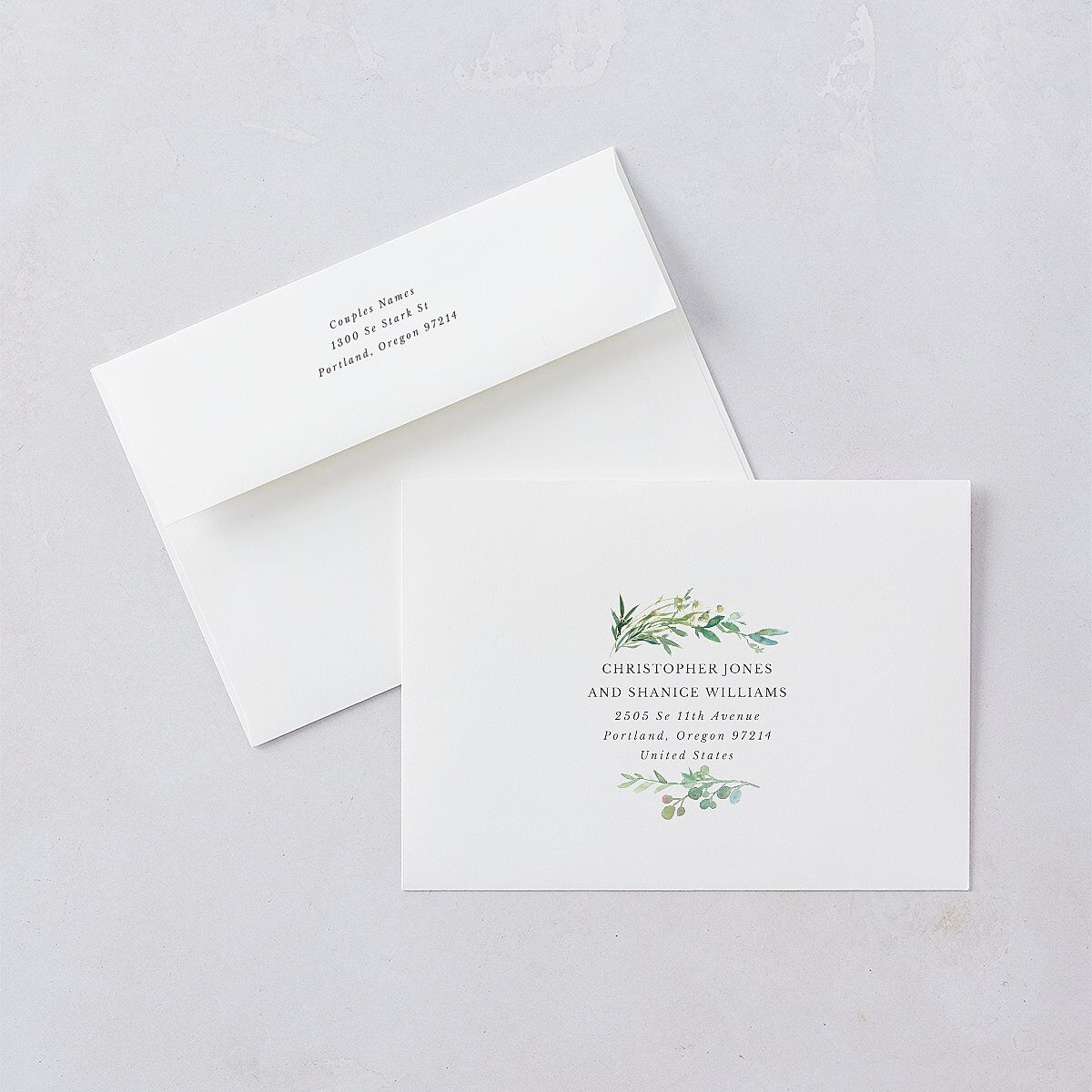 Leafy Monogram Hoop Save the Date Cards — view 6