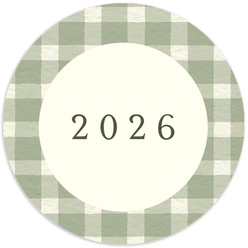 Holiday Buffalo Check Holiday Stickers Moss Circle