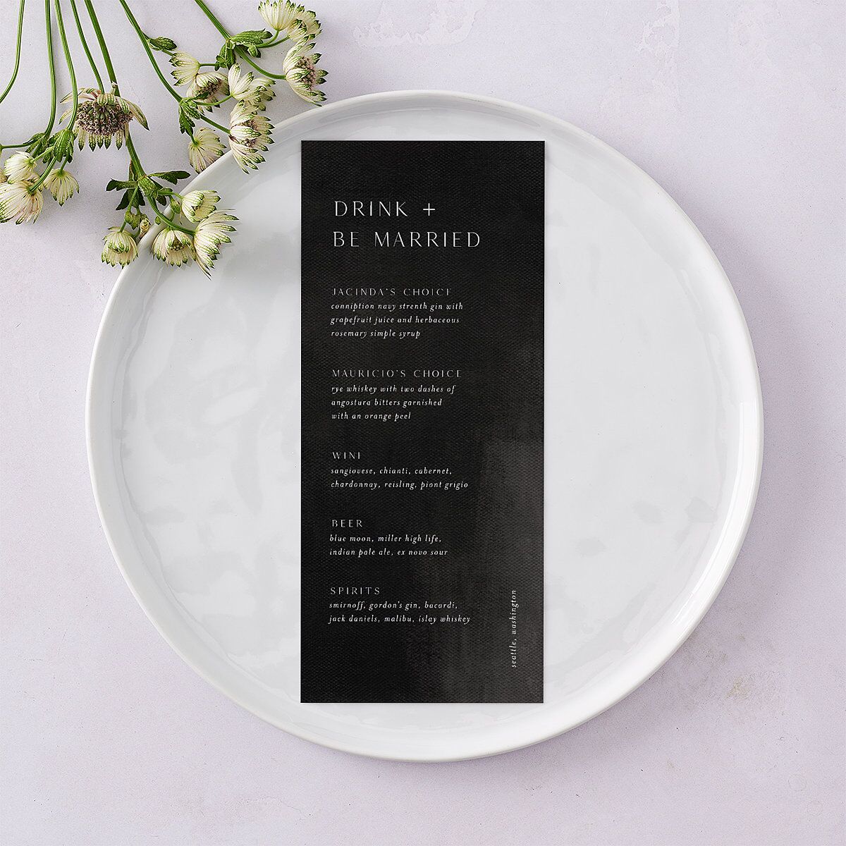 Modern Canvas Menus Midnight Signature