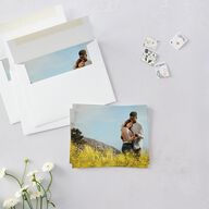 Wildflower Border Save the Date Petite Cards Cinnamon Signature smooth Blank No Standard