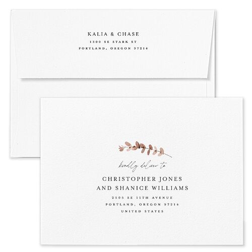 Soft Pampas Botanical Save The Date Card Envelopes Rose Pure White Recipient Address Signature Standard