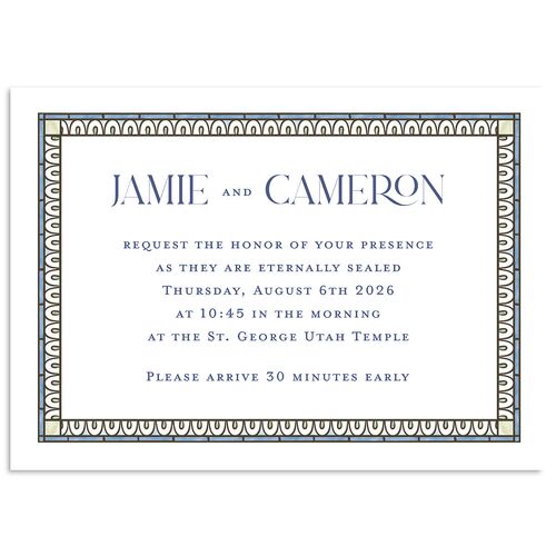 Church Stained Glass Wedding Response Cards Moody Blue Signature Standard