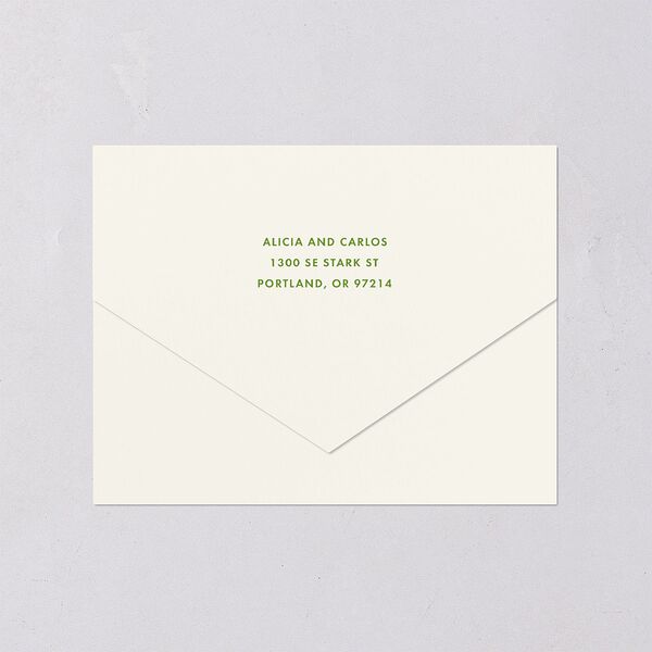Editorial Promise All-in-One Wedding Invitations Meadow Signature Light Both Recipient and Return Addresses No