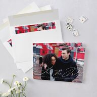 Simply Classic Save The Date Cards Charcoal Signature smooth Blank No Standard