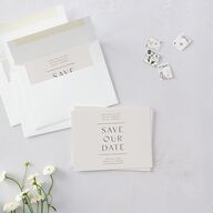 Surround Save the Date Petite Cards Mist Signature smooth Blank No Standard