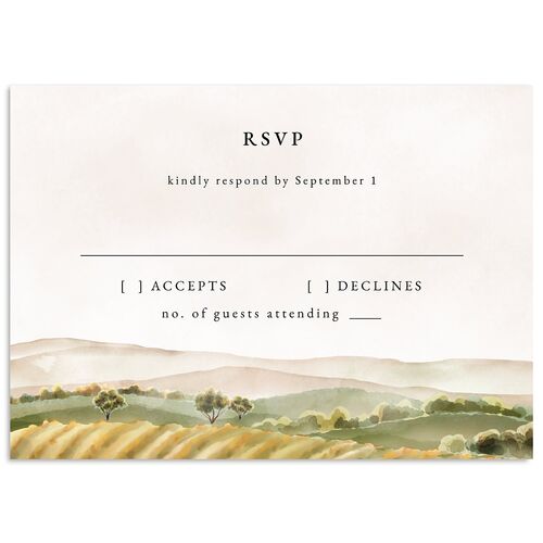 Romantic Vineyard Wedding Response Cards Driftwood Signature Standard