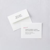 Modern Circled Calendar Date Save the Date Petite Card Envelopes White Jewel Red Both Recipient and Return Addresses Signature Standard