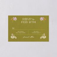 Wildflower Nouveau All-in-One Wedding Invitations Dark Camo Signature Light Both Recipient and Return Addresses No