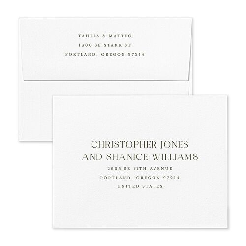 Elegant Sidebar Images Save the Date Magnet Envelopes White Thyme Both Recipient and Return Addresses Signature Standard