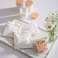 Vintage Florals Favor Bags White Regency Blue Wax-Lined Food Safe Paper