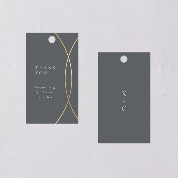 Minimal Rings Favor Gift Tags Gold Slate Signature