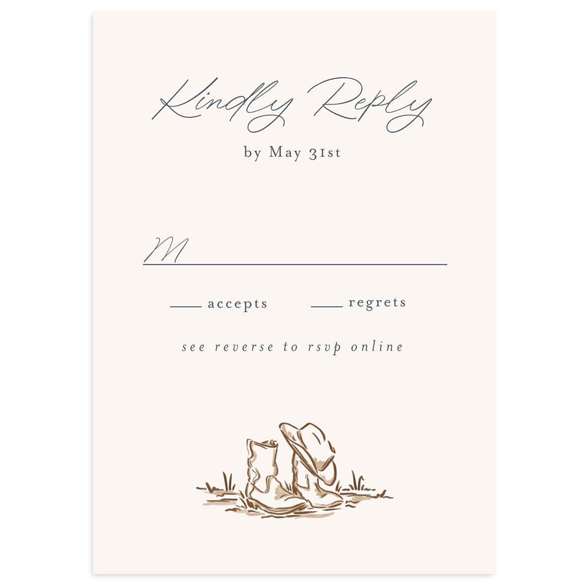 Western Wild Horses Wedding Response Cards