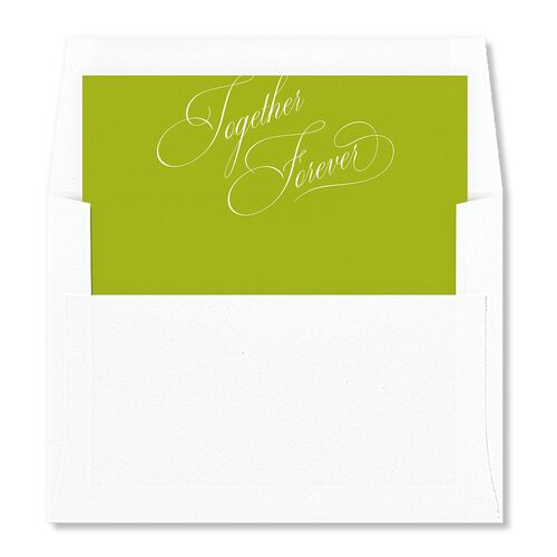 Modern Wedding Of Calligraphy Envelope Liners Chartreuse Standard