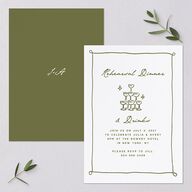 Hand Drawn Cake Rehearsal Dinner Invitations Dark Camo Signature Blank Standard
