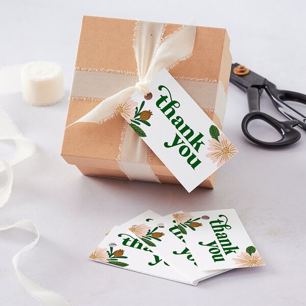 Retro Bloom Favor Gift Tags Scottish Green Signature