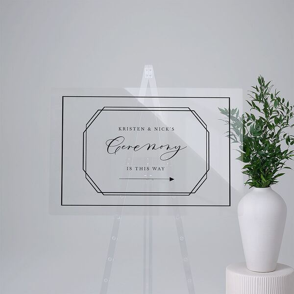 Eucalyptus Frame Acrylic Direction Sign Large Pure White Standard Acrylic L Direction