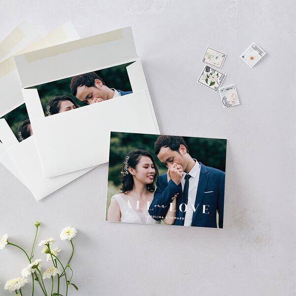 Minimal Accent Thank You Cards Pale Blue