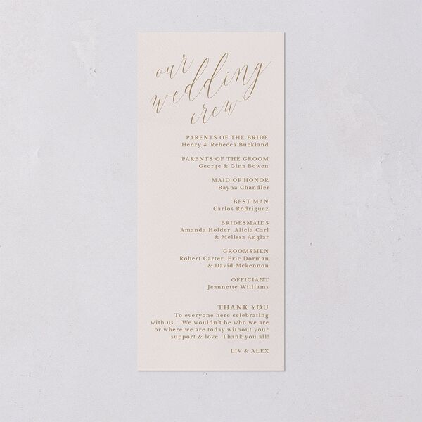 At Last Wedding Programs Linen Signature